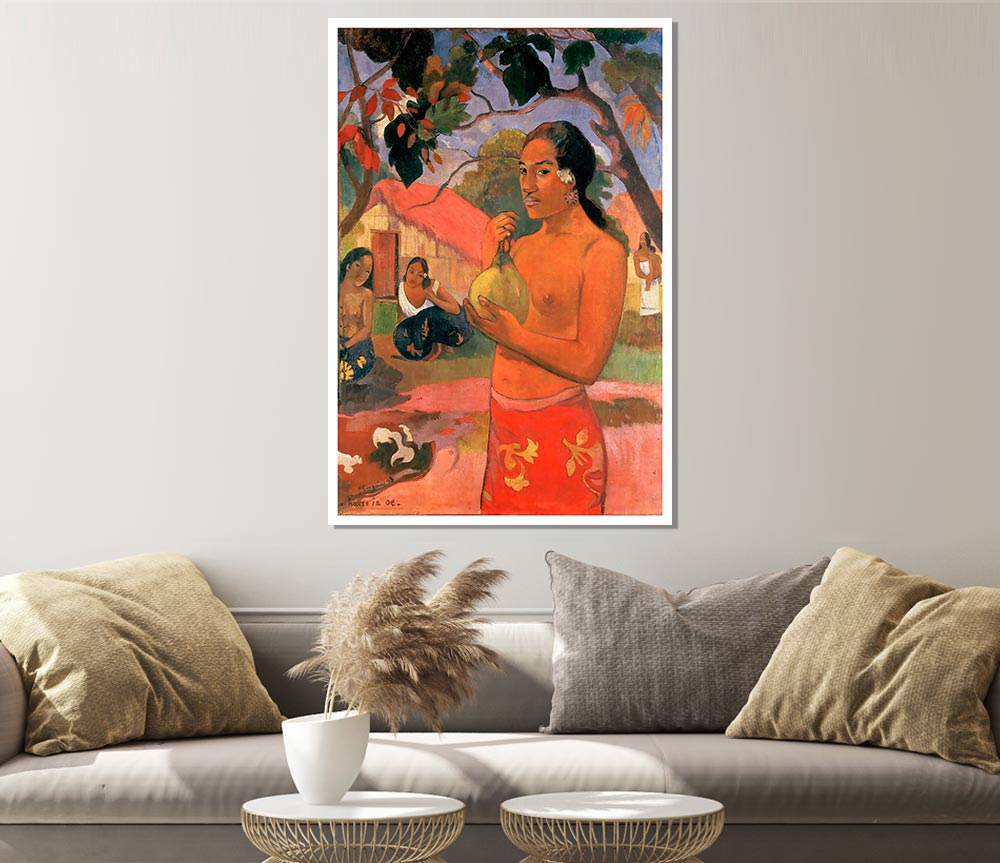 Gauguin Woman Holding A Fruit Print Poster Wall Art