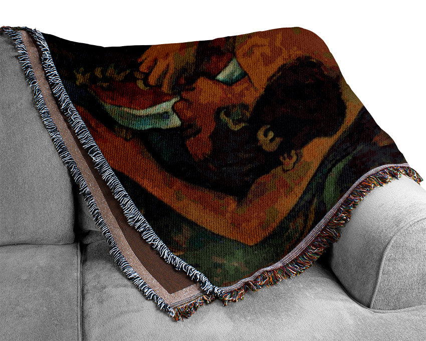 Gauguin The Moon And The Earth Woven Blanket