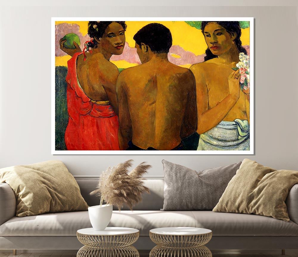 Gauguin Three Tahitians Print Poster Wall Art