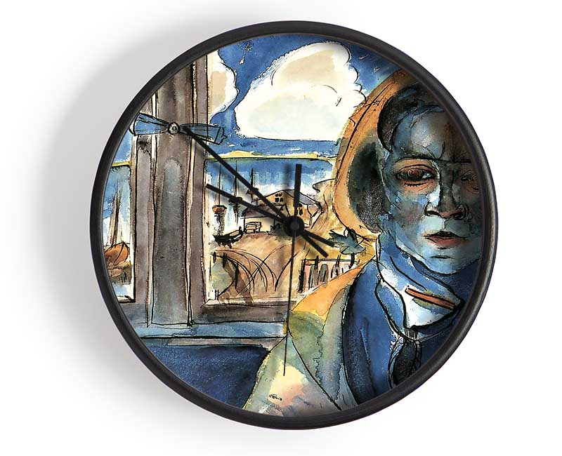 Walter Gramatte Girl At The Window Sonia Clock - Wallart-Direct UK