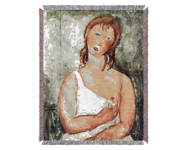 Modigliani Girl In Shirt Woven Blanket