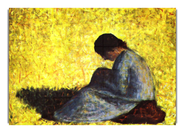 Girl Seated On The Lawn By Seurat