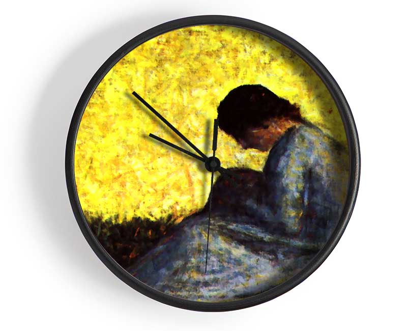 Seurat Girl Seated On The Lawn Clock - Wallart-Direct UK