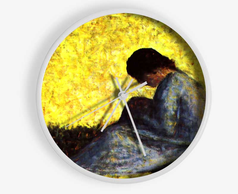 Seurat Girl Seated On The Lawn Clock - Wallart-Direct UK