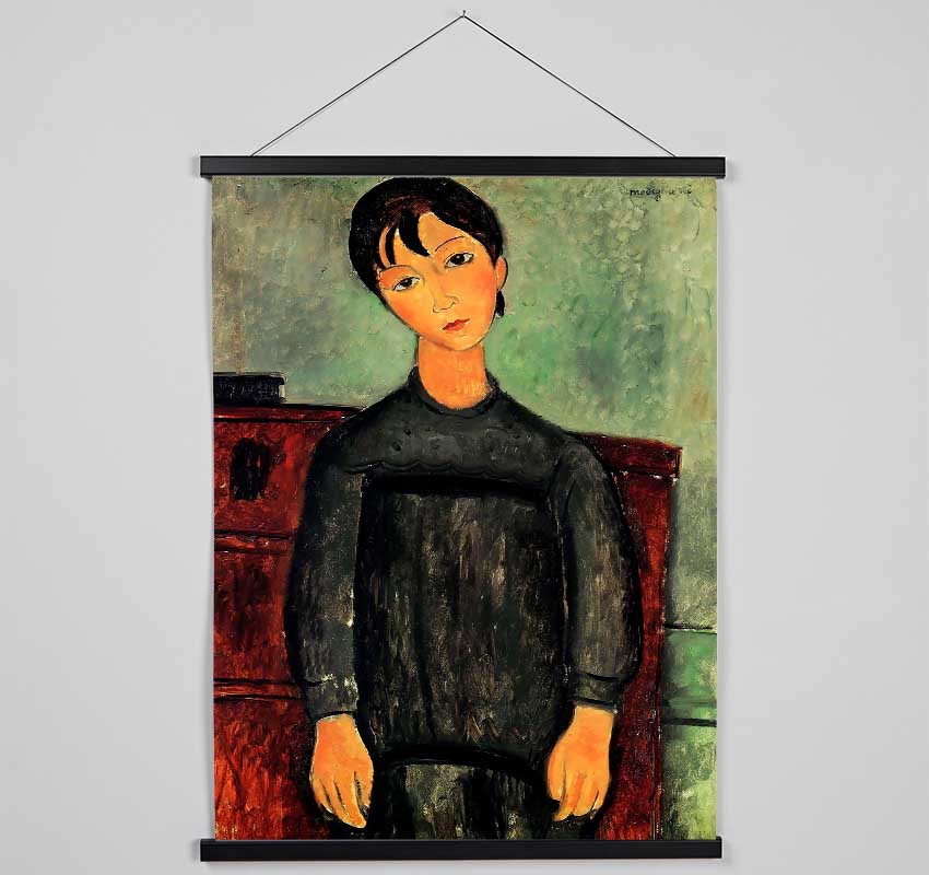 Modigliani Girl With A Black Robe Hanging Poster - Wallart-Direct UK