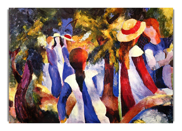 Mädchen im Freien von August Macke