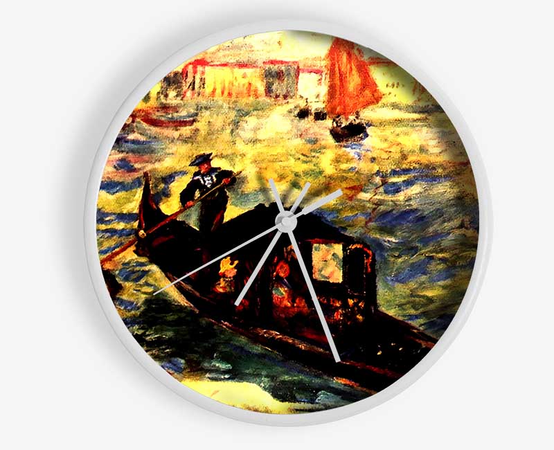 Renoir Gondola On The Canale Grande Clock - Wallart-Direct UK