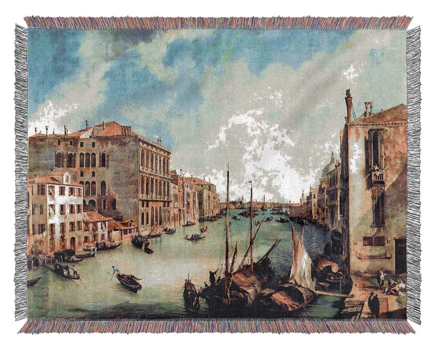 Canaletto Grand Canal At San Vio Woven Blanket