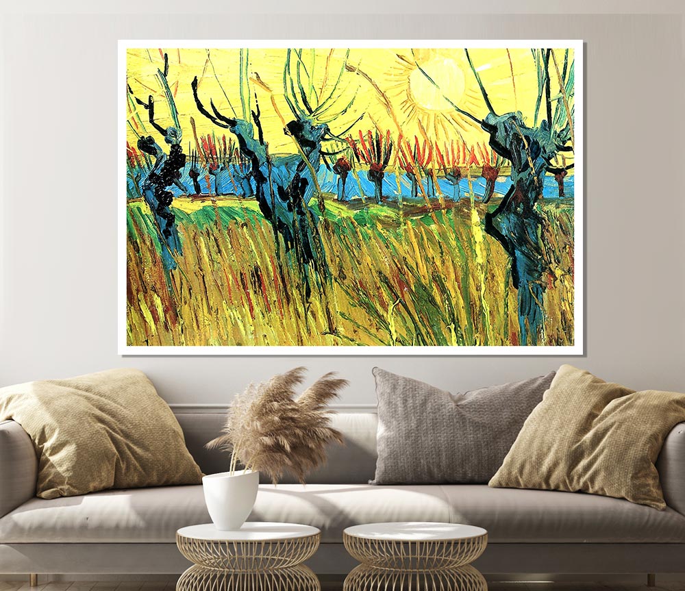 Van Gogh Grazing At Sunset Print Poster Wall Art