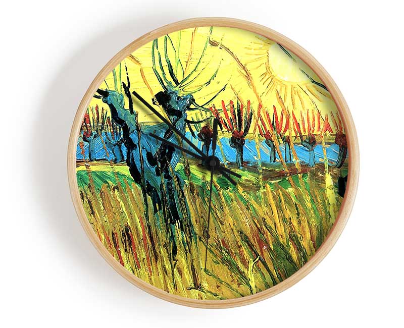 Van Gogh Grazing At Sunset Clock - Wallart-Direct UK