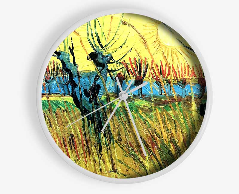 Van Gogh Grazing At Sunset Clock - Wallart-Direct UK