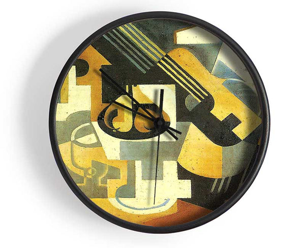 Juan Gris Guitar And Fruit Bowl 1 Clock - Wallart-Direct UK