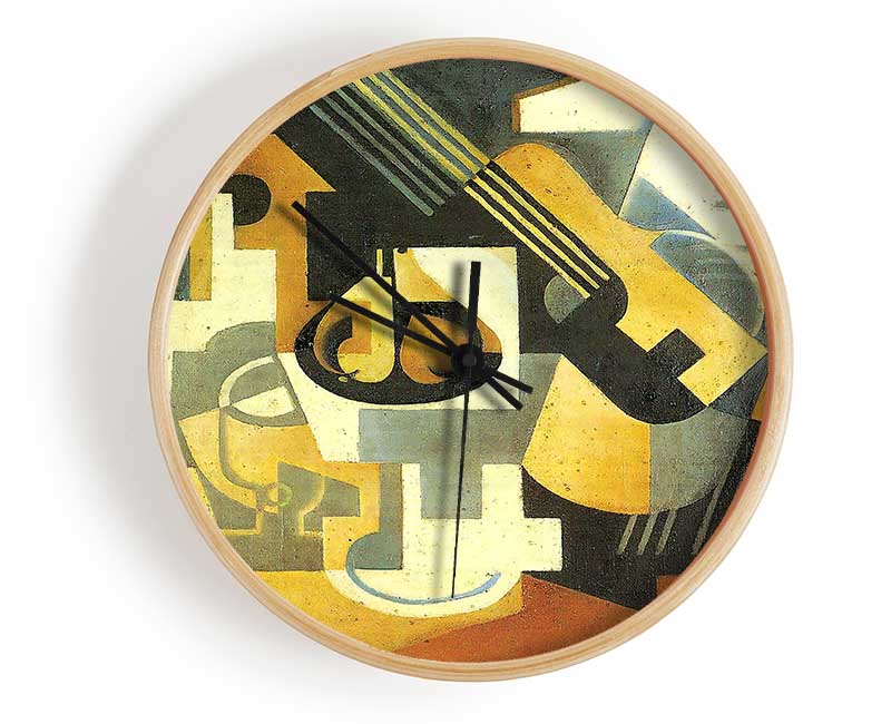 Juan Gris Guitar And Fruit Bowl 1 Clock - Wallart-Direct UK