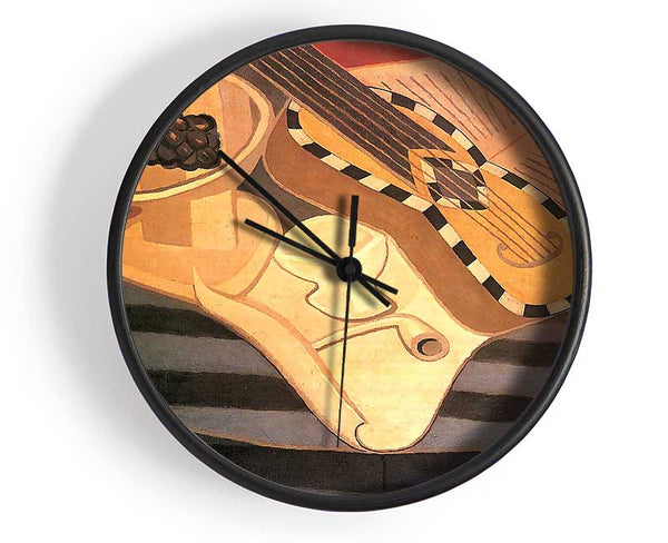 Juan Gris Guitar With Ornaments Clock - Wallart-Direct UK