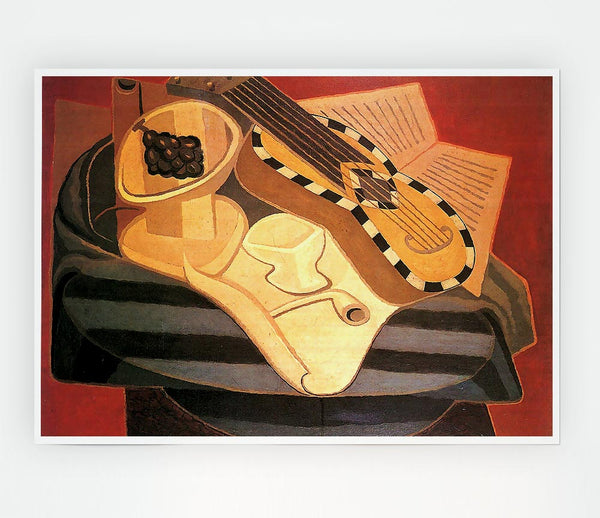 Juan Gris Guitar With Ornaments Print Poster Wall Art