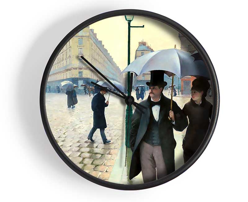 Gustave Caillebotte Paris Street On A Rainy Day Clock - Wallart-Direct UK