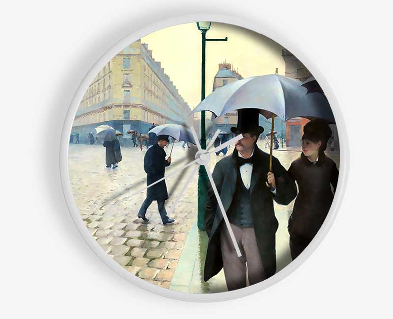 Gustave Caillebotte Paris Street On A Rainy Day Clock - Wallart-Direct UK