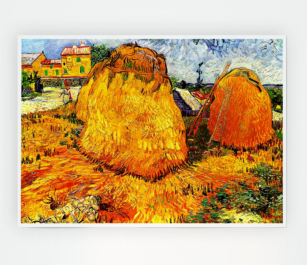 Van Gogh Haystacks In Provence Print Poster Wall Art