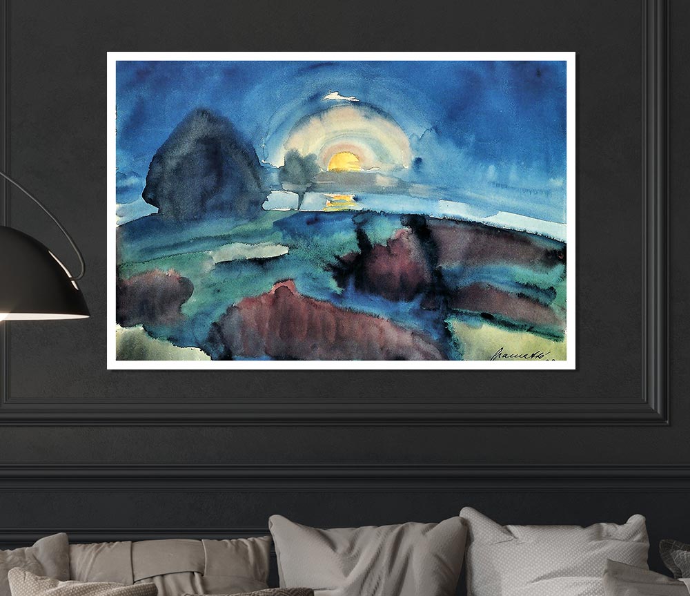 Walter Gramatte Hiddensoe Moon Stairway Print Poster Wall Art