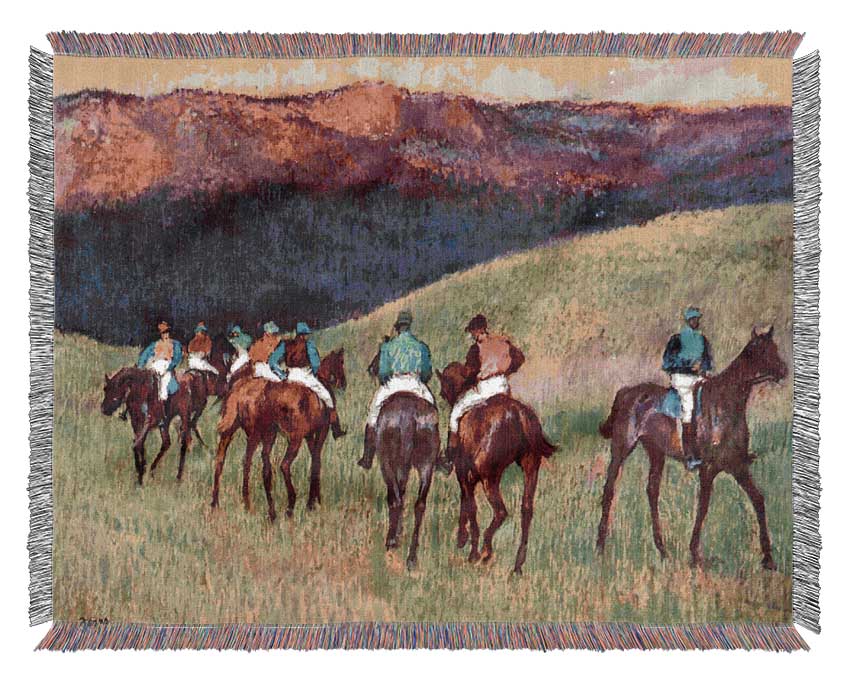 Degas Horse Racing -The Training Woven Blanket