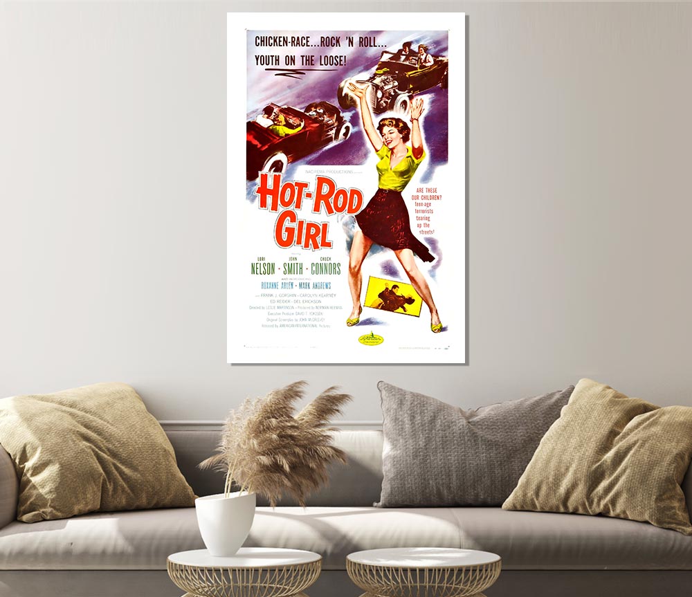 Hot Rod Girl Poster 1 Print Poster Wall Art