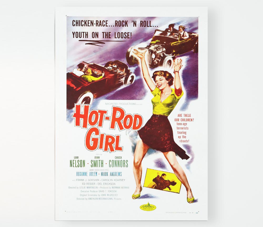 Hot Rod Girl Poster 1 Print Poster Wall Art