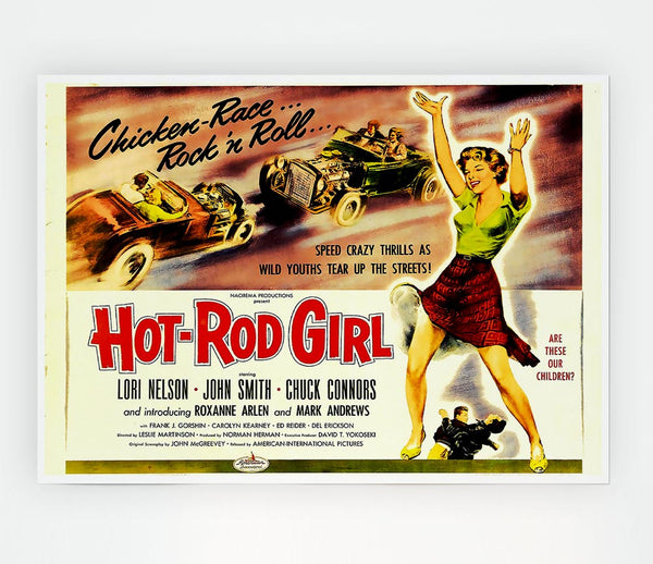 Hot Rod Girl Poster 2 Print Poster Wall Art