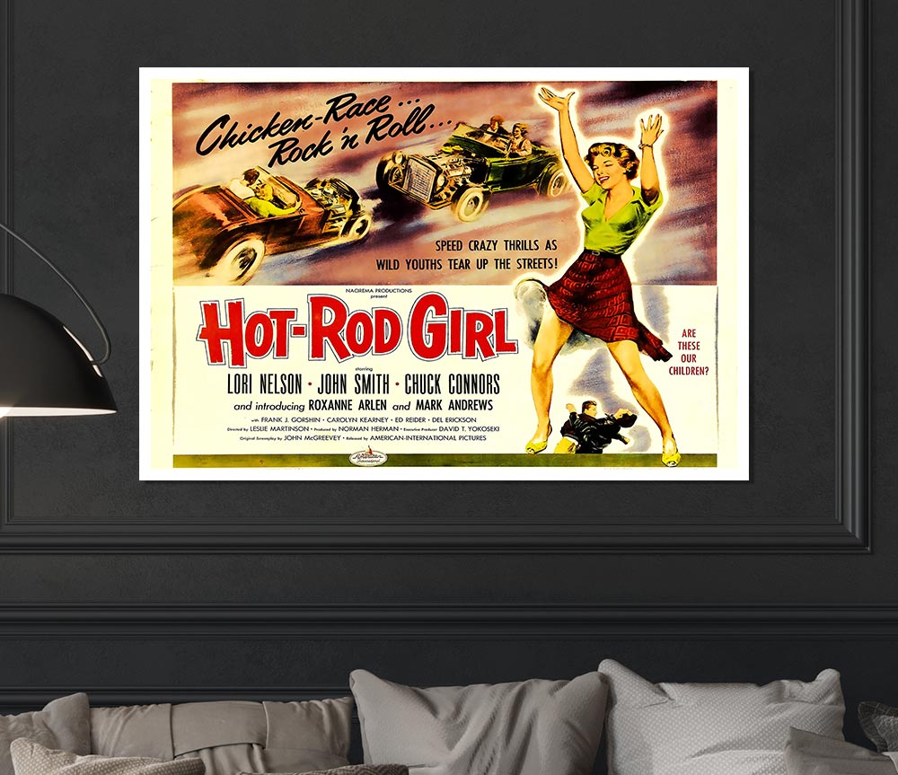 Hot Rod Girl Poster 2 Print Poster Wall Art