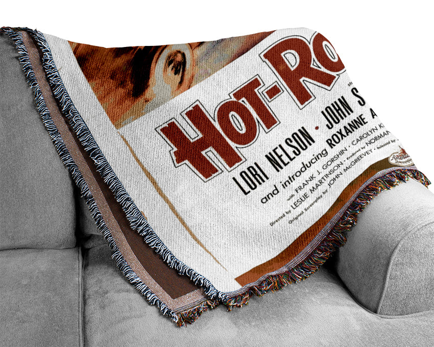 Hot Rod Girl Poster 2 Woven Blanket