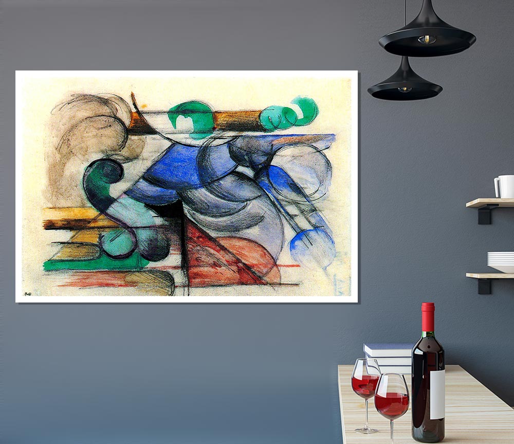 Franz Marc House In Abstract Landscape Print Poster Wall Art