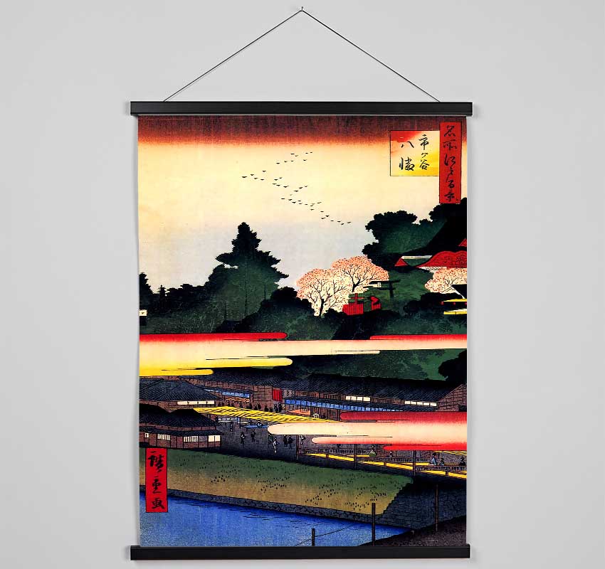 Hiroshige Ichigaya Hachiman Shrine Hanging Poster - Wallart-Direct UK