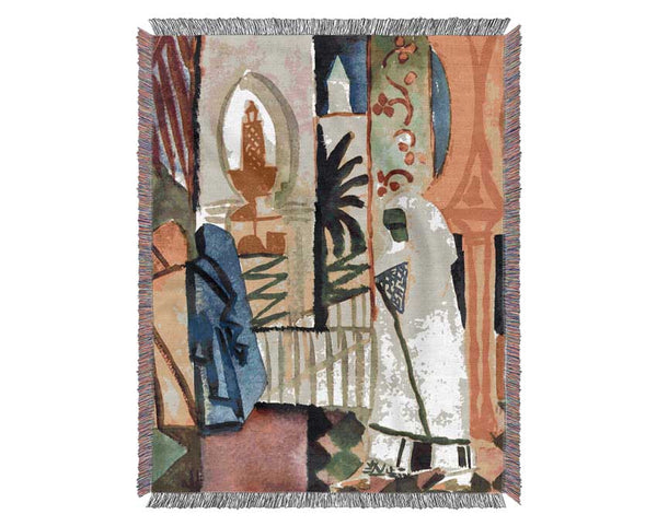 August Macke In The Temple Hall 1 Woven Blanket