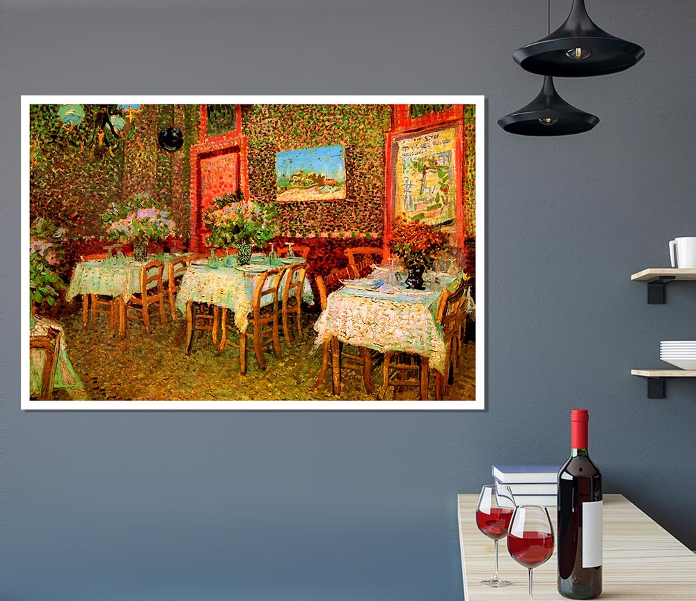 Van Gogh Interior Of A Restaurant Print Poster Wall Art