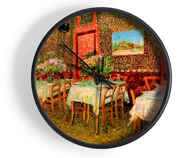 Van Gogh Interior Of A Restaurant Clock - Wallart-Direct UK