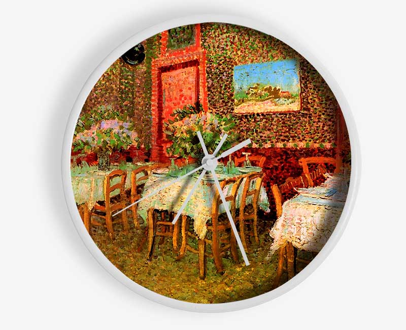 Van Gogh Interior Of A Restaurant Clock - Wallart-Direct UK