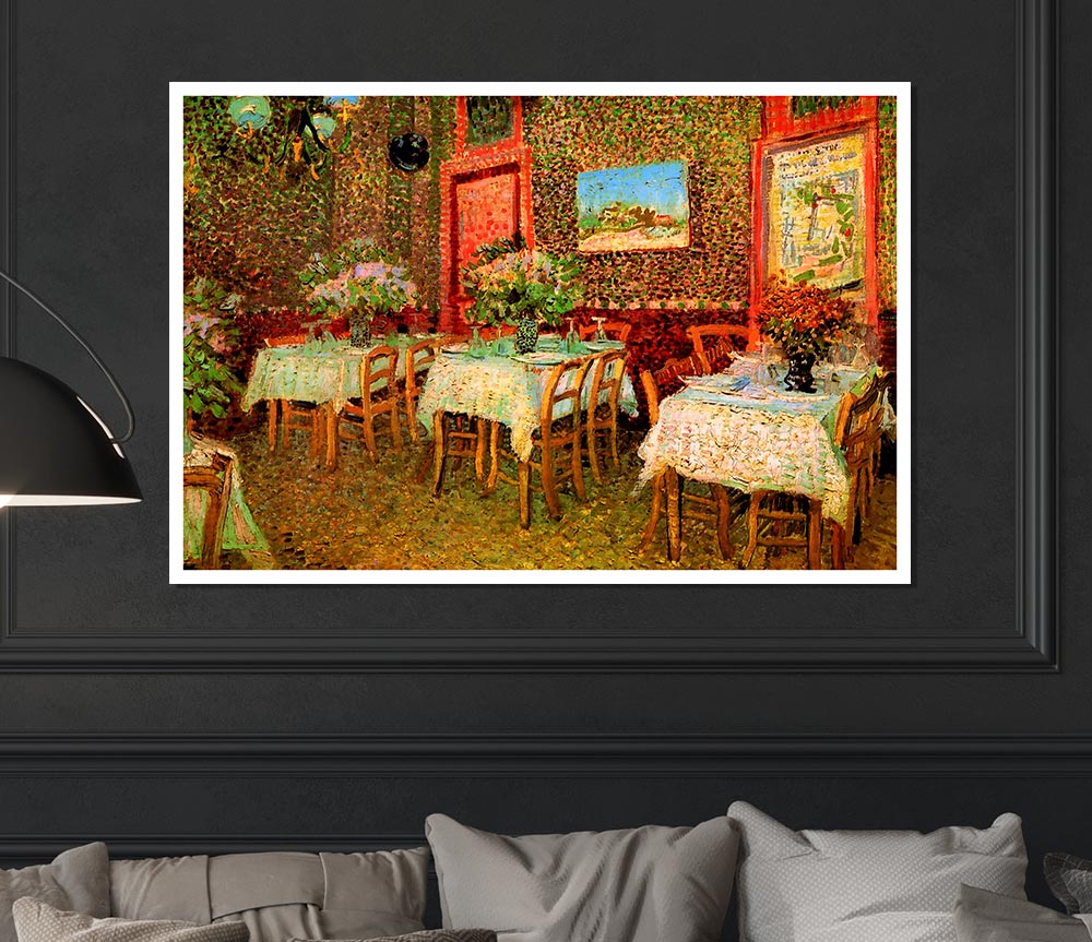 Van Gogh Interior Of A Restaurant Print Poster Wall Art