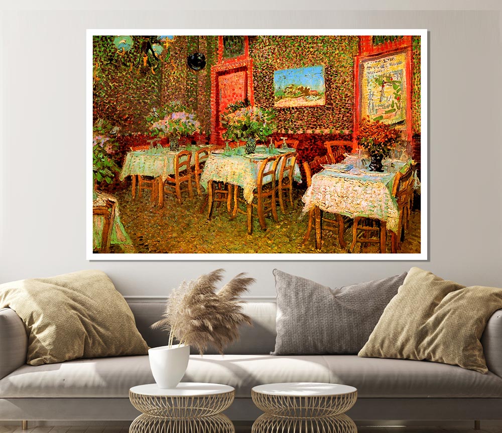 Van Gogh Interior Of A Restaurant Print Poster Wall Art