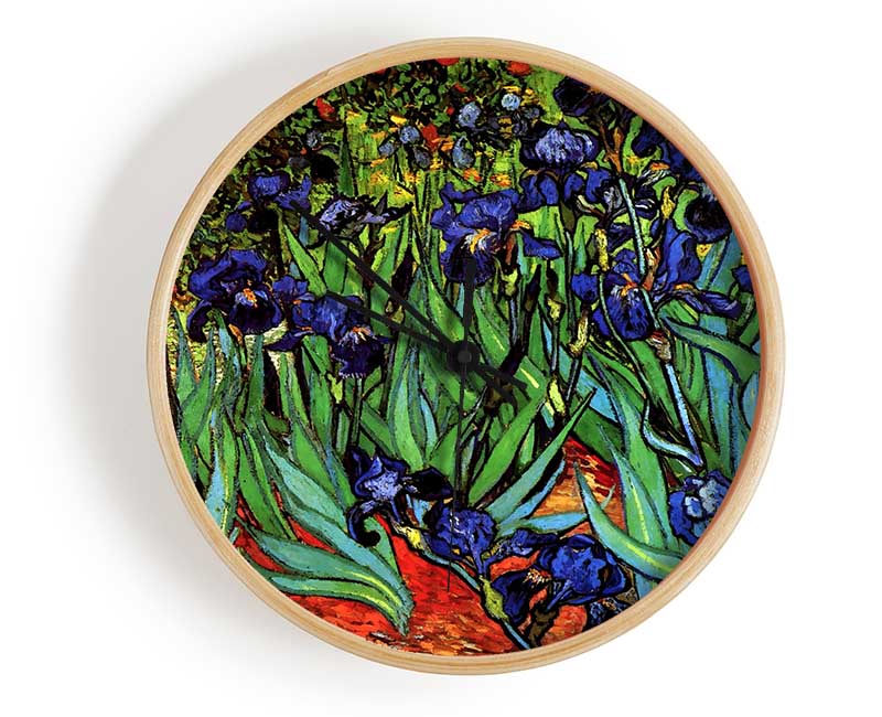 Van Gogh Irises 2 Clock - Wallart-Direct UK