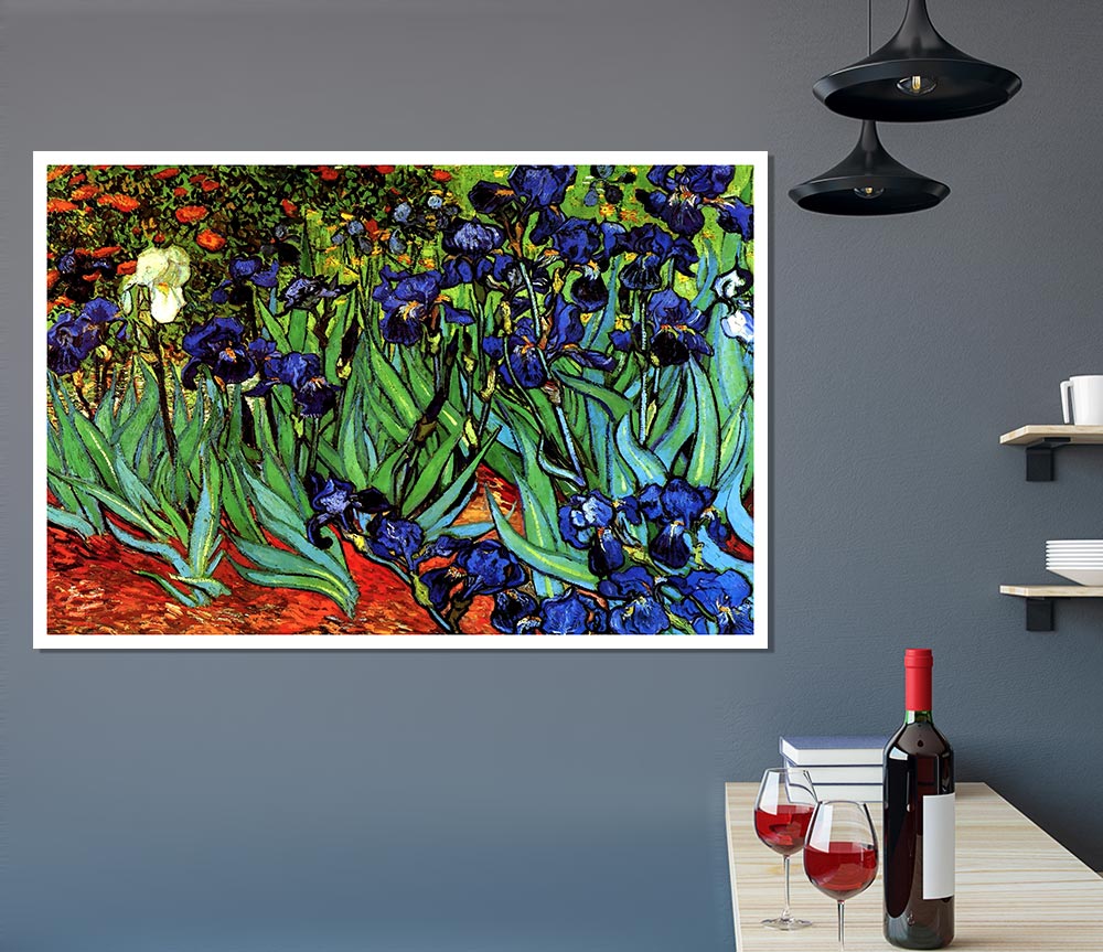 Van Gogh Irises 2 Print Poster Wall Art