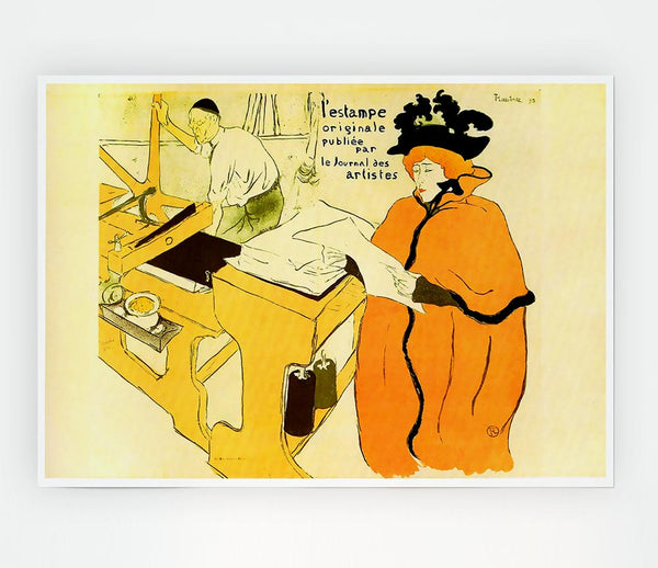 Toulouse Lautrec Jane Avril Checking A Print Sample Print Poster Wall Art