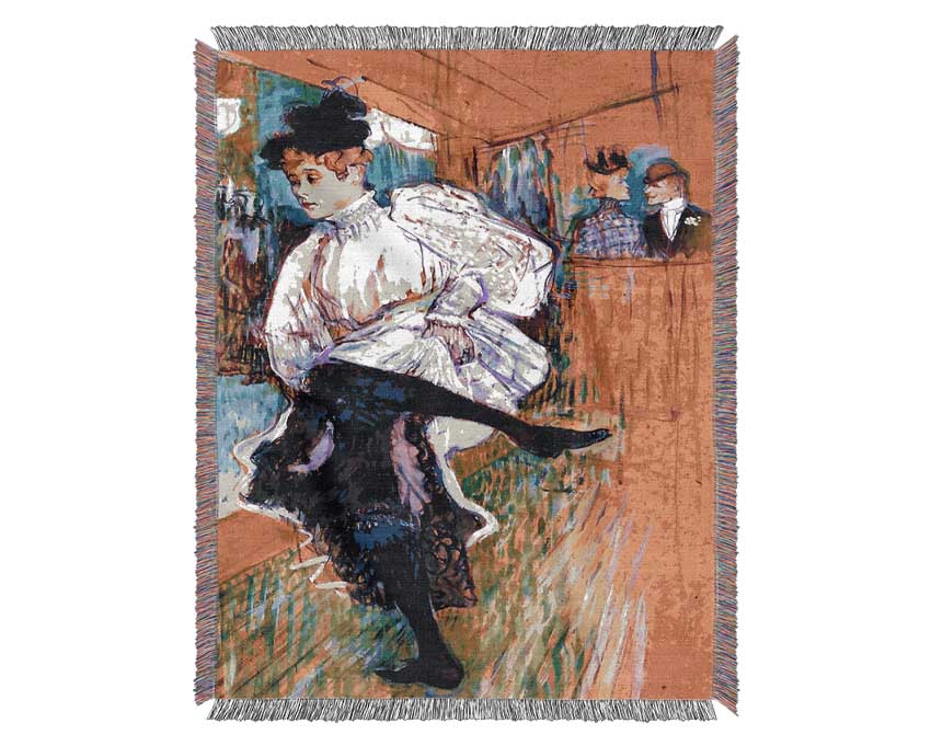 Toulouse Lautrec Jane Avril Dances Woven Blanket