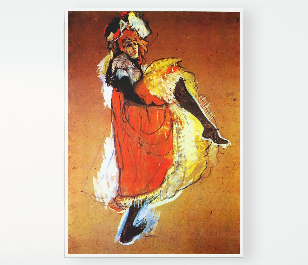 Toulouse Lautrec Jane Avril Dancing Print Poster Wall Art