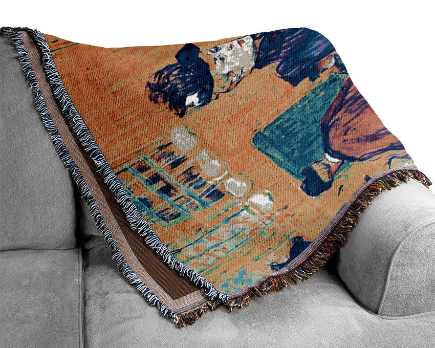 Toulouse Lautrec Jane Avril Leaves The Moulin Rouge Woven Blanket