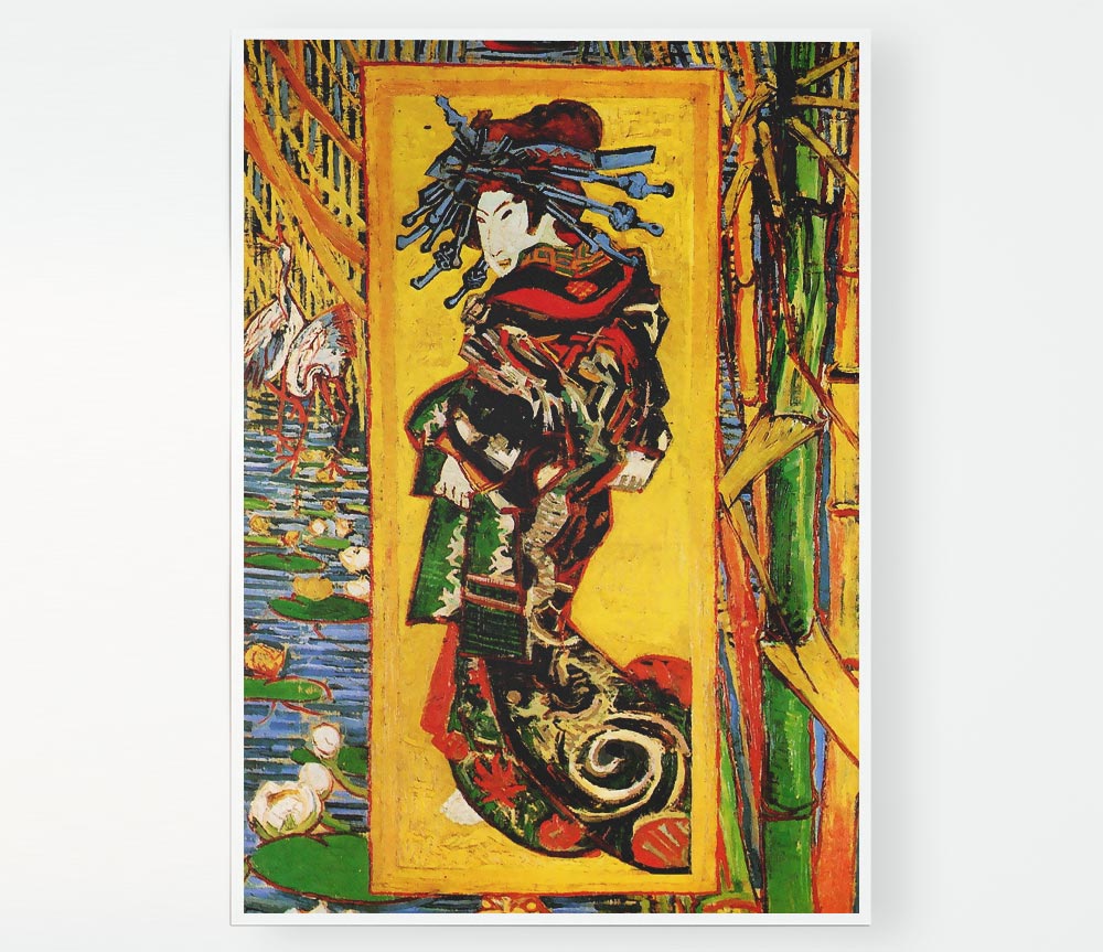 Van Gogh Japonaiserie Oiran After Kesa Eisen Print Poster Wall Art