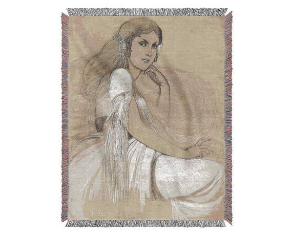 Alphonse Mucha Jaroslava Mucha Woven Blanket