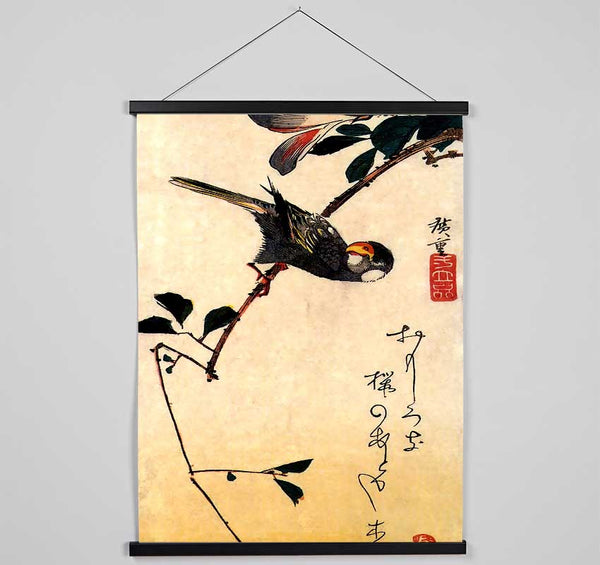 Hiroshige Java Sparrow And Magnolia Hanging Poster - Wallart-Direct UK