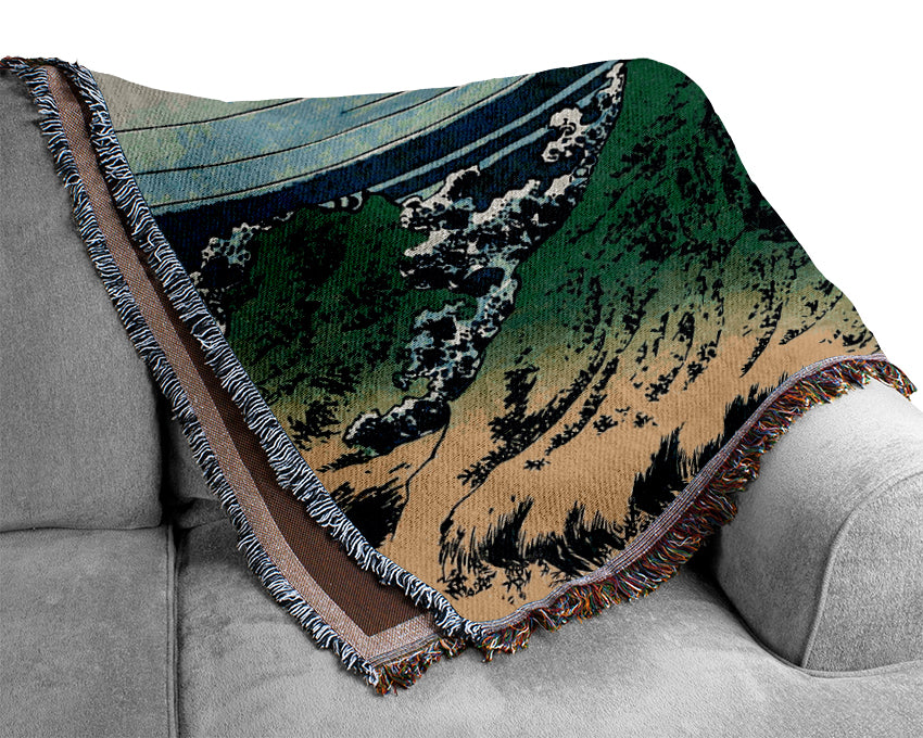 Hokusai Kajikazawa In Kai Province Woven Blanket