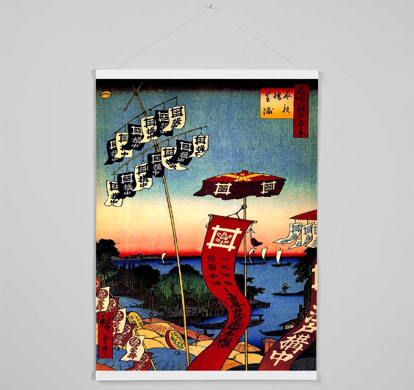 Hiroshige Kanasugi Bridge Hanging Poster - Wallart-Direct UK