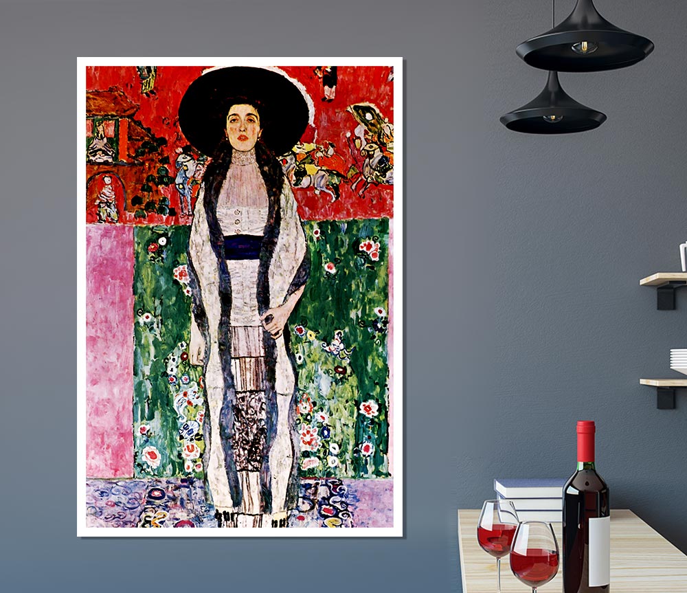 Klimt Adele Bloch Bauer Red Print Poster Wall Art