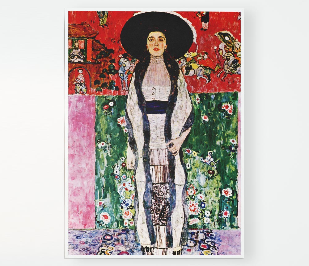 Klimt Adele Bloch Bauer Red Print Poster Wall Art